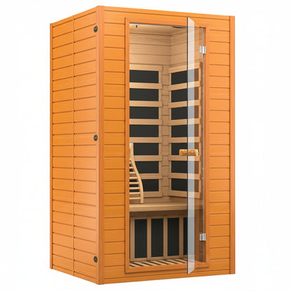 Infrared Sauna for Home, near Zero EMF Home Saunas for up to 2 Person, Indoor Dry Heat Sauna Room with Infrared Red Light Therapy, Bluetooth Speakers, Canadian Hemlock Wood