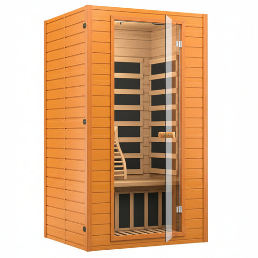 Infrared Sauna for Home, near Zero EMF Home Saunas for up to 2 Person, Indoor Dry Heat Sauna Room with Infrared Red Light Therapy, Bluetooth Speakers, Canadian Hemlock Wood